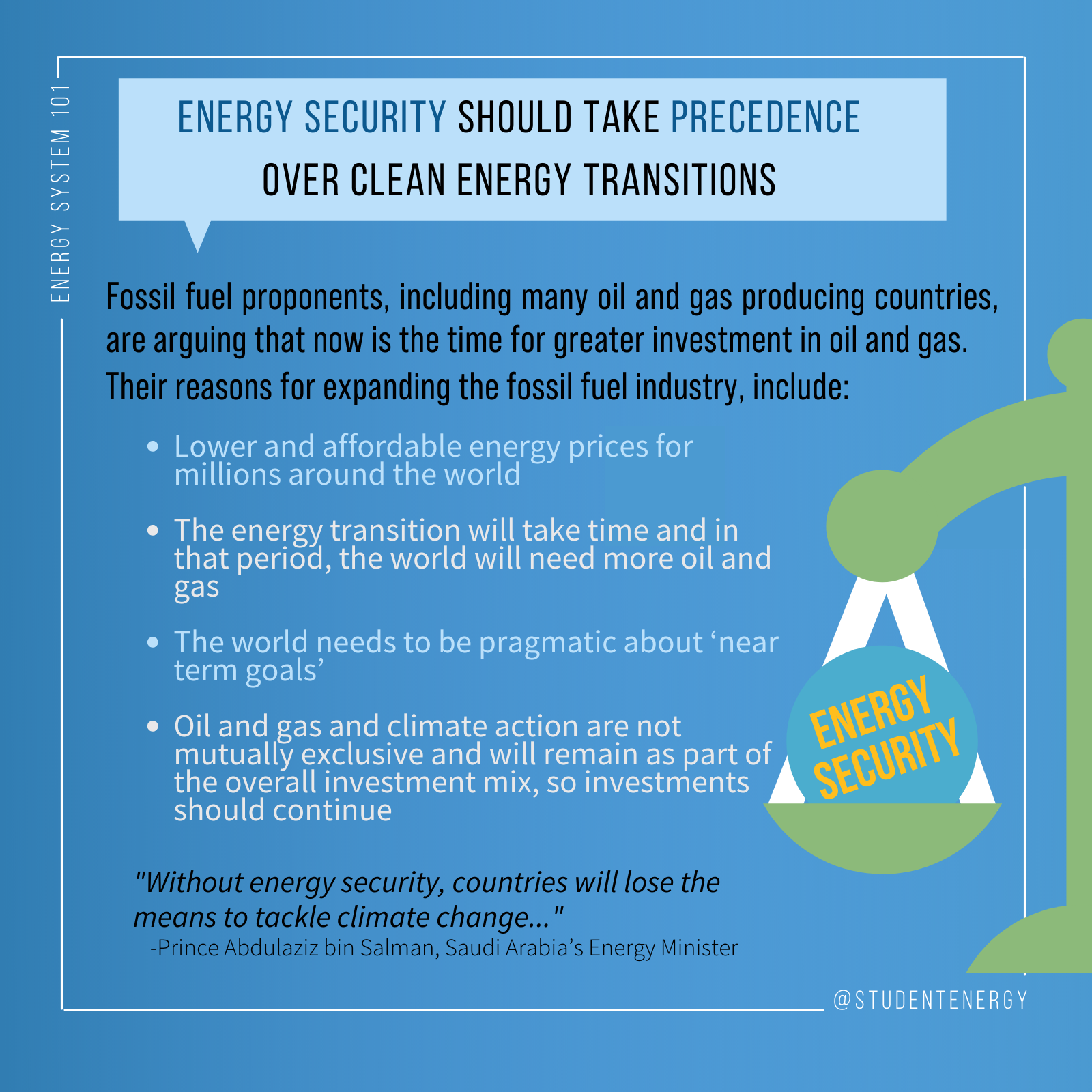 Energy 101: Energy Security Vs Climate Action — Student Energy